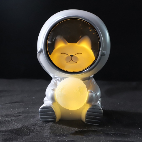 

W1153 Resin Planet Night Light Home Decorations, Style: Kitten Astronaut