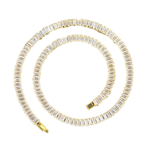 

NL102 Encrusted Zirconium Cuban Bracelet, Size: 60cm (Gold)