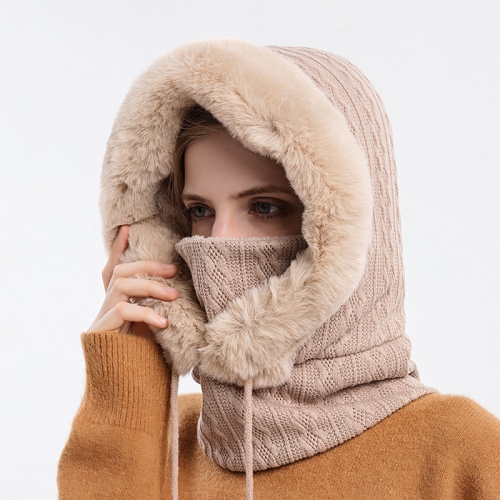 Einteiliger kaltfest und bewahren Sie warme Sicherungskappe Schal Gesichtsmaske (Beige)