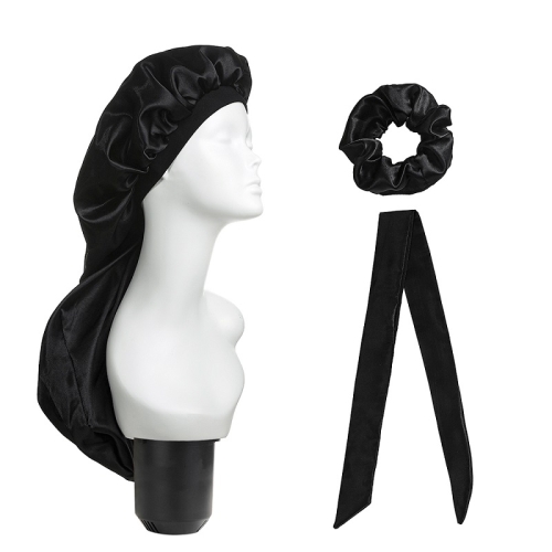 

3 PCS/Set Hair Care Long Cap + Turban + Hair Ring(Black)