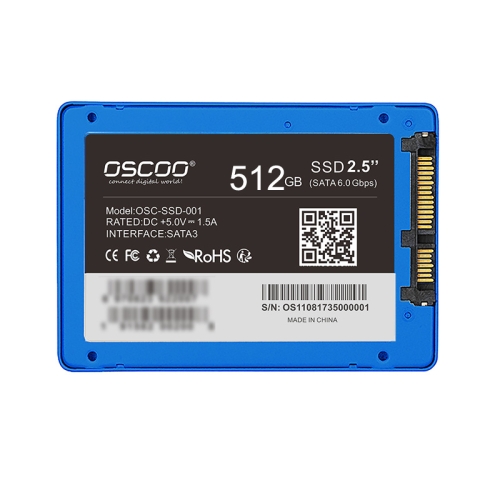 

OSCOO SSD-001BLUE 2.5 inch SATA High Speed SSD Solid State Drive, Capacity: 512GB