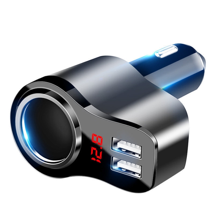 

1 To 3 Dual USB Car Phone Charger, Model: Digital Display Version
