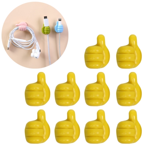 

10 PCS Handy Holder Cable Organizer Household Convenience Clip(Yellow)