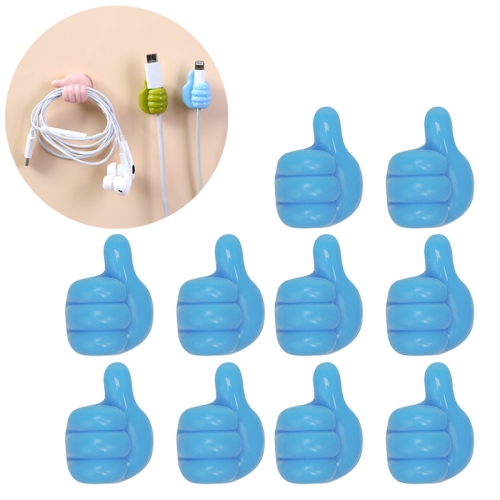 

10 PCS Handy Holder Cable Organizer Household Convenience Clip(Blue)