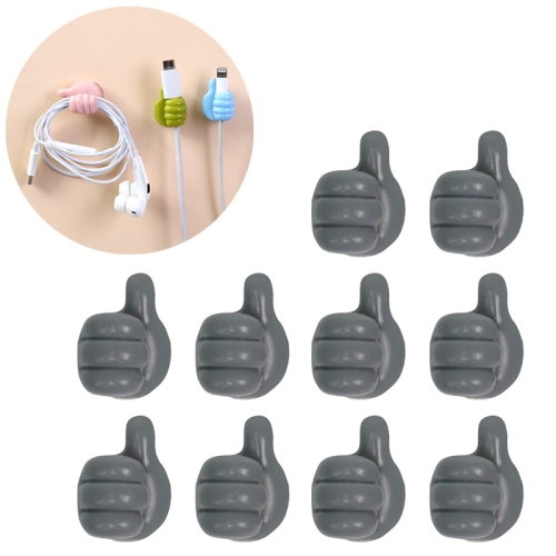 

10 PCS Handy Holder Cable Organizer Household Convenience Clip(Grey)