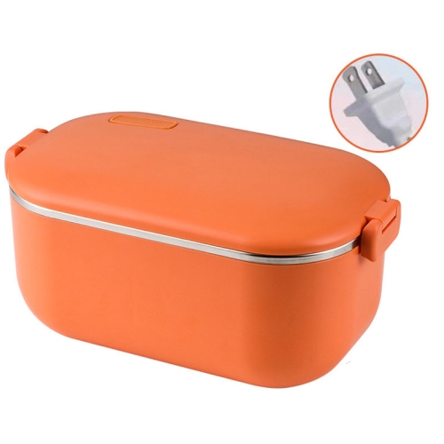 

48W 1L 304 Stainless Steel Heating Lunch Box Can Be Plugged In US Plug(Orange)