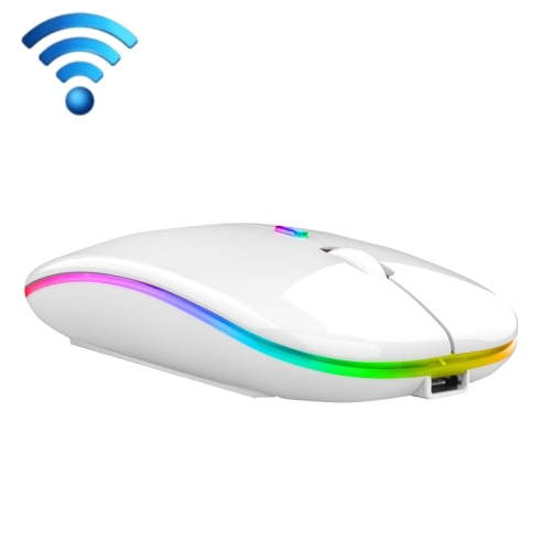 

C7002 2400DPI 4 Keys Colorful Luminous Wireless Mouse, Color: Dual-modes White