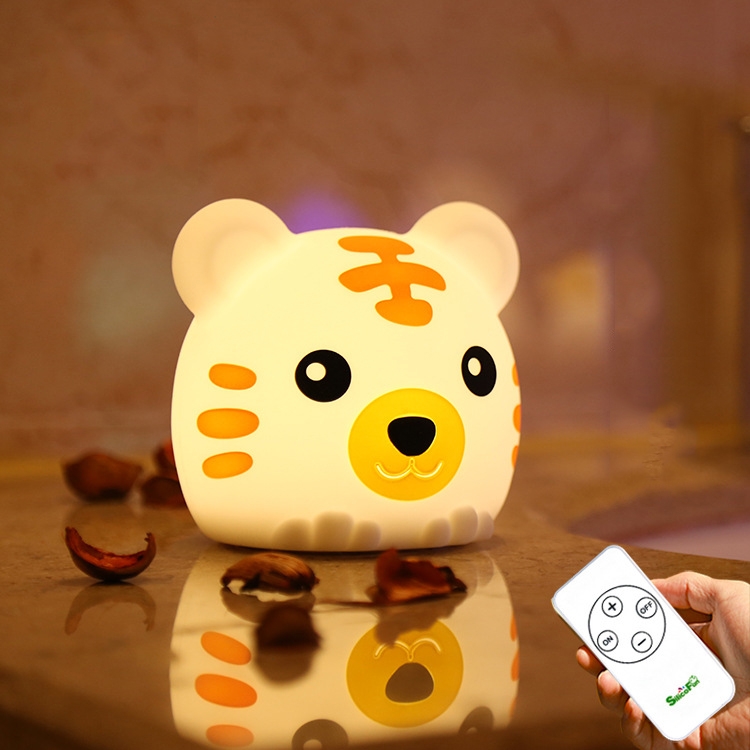 

DA006 LED Colorful Tiger Silicone Night Light, Type: Remote Control