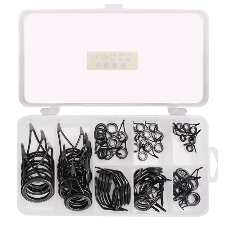 

75 PCS / Box Ceramic Wire Loop Luya Rod Fishing Gear Accessories(Black)
