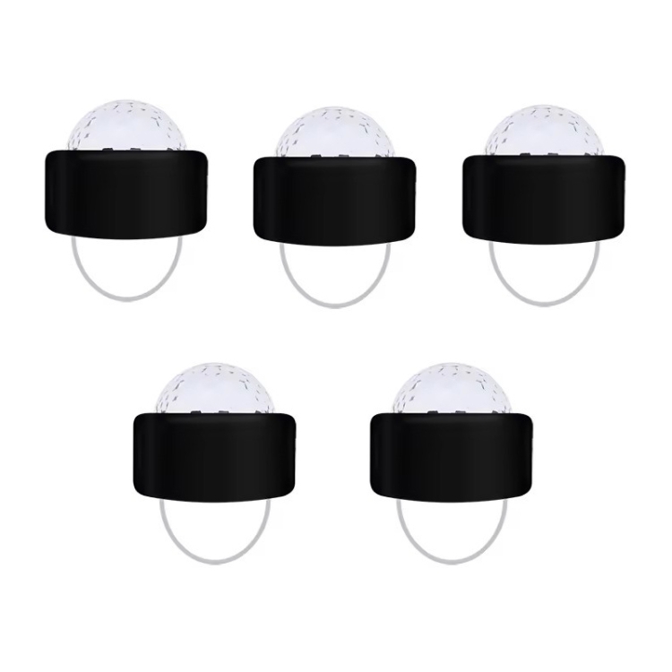 

5 PCS D2 LED Flashing Finger Light Stage Small Magic Ball Flash(Black)