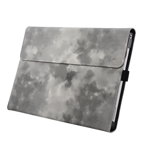 

For Microsoft Surface Pro 7+ / 7 / 6 / 5 / 4 Ink and Wash Leather Tablet Protective Case, Color: Gray