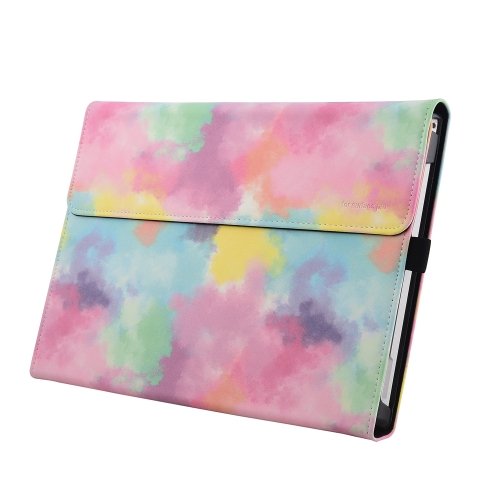 

For Microsoft Surface Pro 7+ / 7 / 6 / 5 / 4 Ink and Wash Leather Tablet Protective Case, Color: Colorful