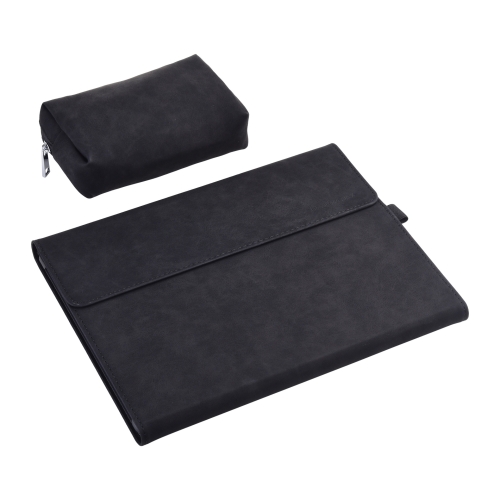 

13 inch Leather Tablet Protective Case For Microsoft Surface Pro X, Color: Black + Power Bag