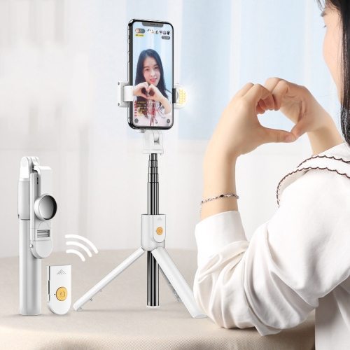 

Mobile Phone Bluetooth Selfie Stick Live Bracket, Specification: K10S (With Fill Light White)