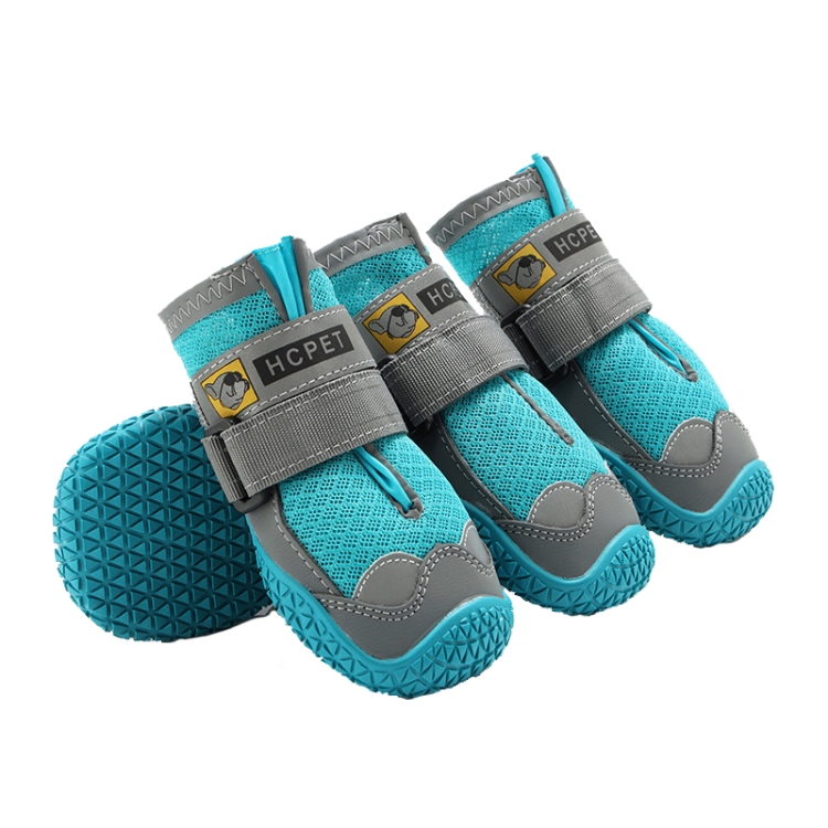 

4 PCS / Set HCPET Dog Shoes Breathable Net Dog Shoes, Size: No.1 4cm(Blue)