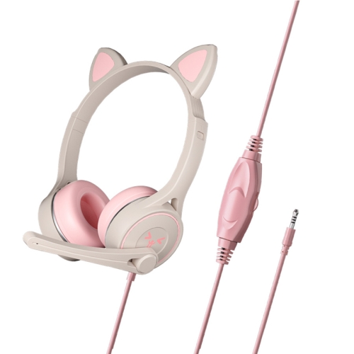 

Soyto SY-G30 Cat Ear Computer Headset, Style: Non-luminous Version (Gray Pink)