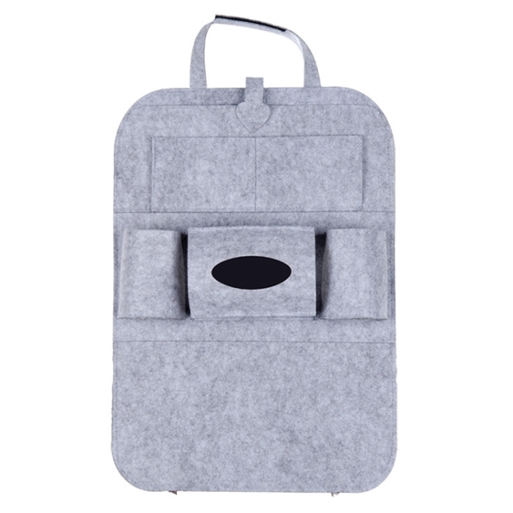 

Thicken Felt Cloth Car Seat Storage Bag(Light Gray)