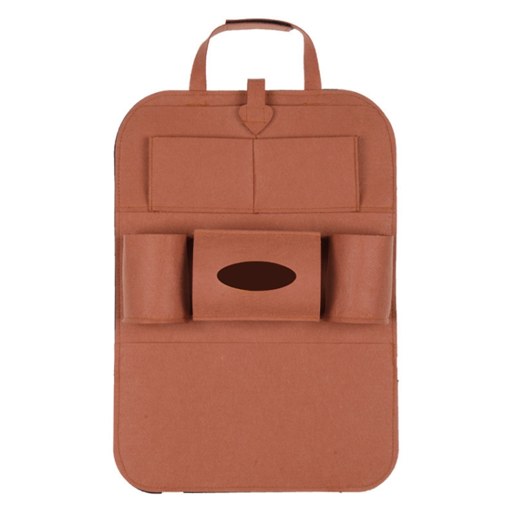 

Thicken Felt Cloth Car Seat Storage Bag(Brown)