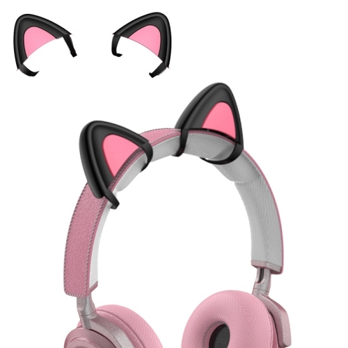 헤드폰 (블랙)을위한 T6 귀여운 고양이 귀 장식