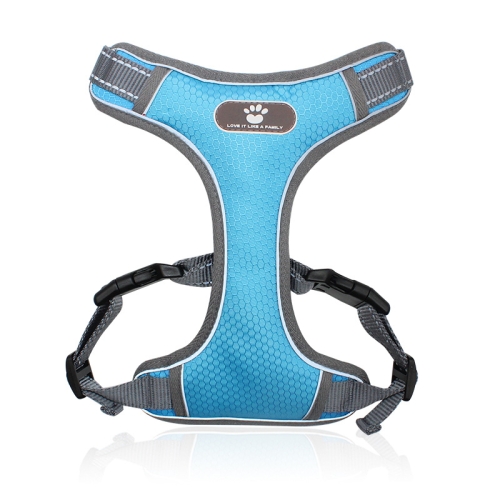 

BL-852 Pet Traction Rope Mesh Breathable Dog Chest Straps S(Light Blue)