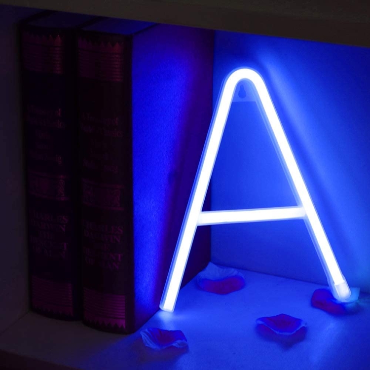 

Blue Letter Number Neon Lights Holiday Decoration Lights(Letter A)