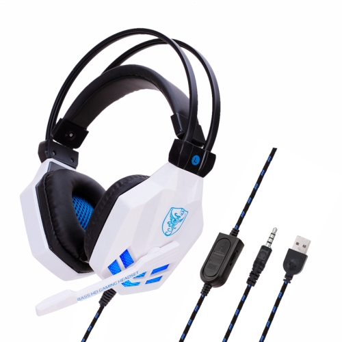 

Soyto SY850MV Luminous Gaming Computer Headset For PS4 (White Blue)