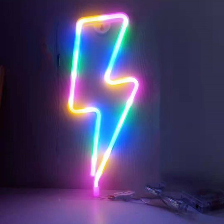 

Neon LED Modeling Lamp Decoration Night Light, Style: Colorful Thunder