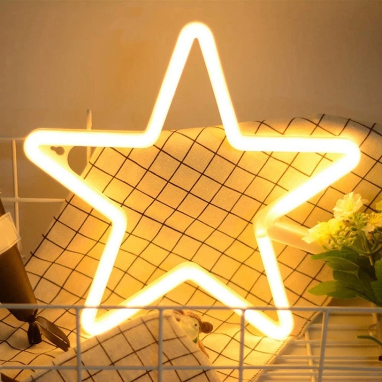 

Neon LED Modeling Lamp Decoration Night Light, Style: Warm White Pentagonal Star
