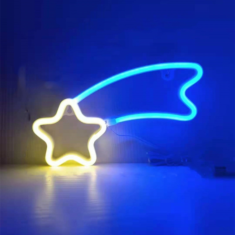 

Neon LED Modeling Lamp Decoration Night Light, Style: Warm Blue Meteor