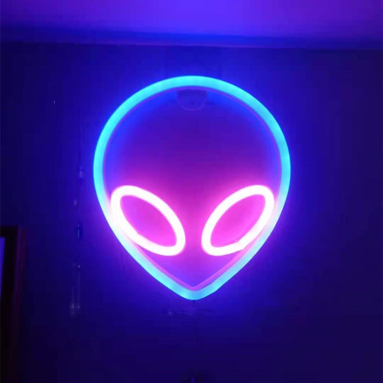 

Neon LED Modeling Lamp Decoration Night Light, Style: Blue Pink Alien