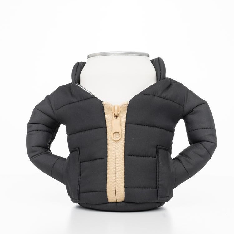 

2 PCS Beer Can Down Jacket Warmth Cup Holder(Black)