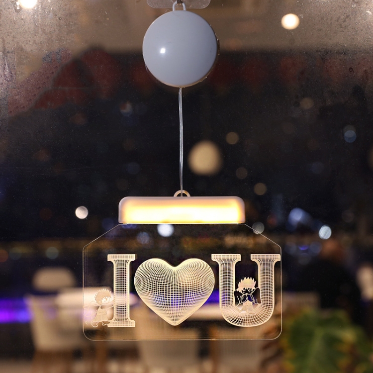 

Room Decoration Lamp 3D Hanging Lamp Proposal Confession Lamp, Style: I love U