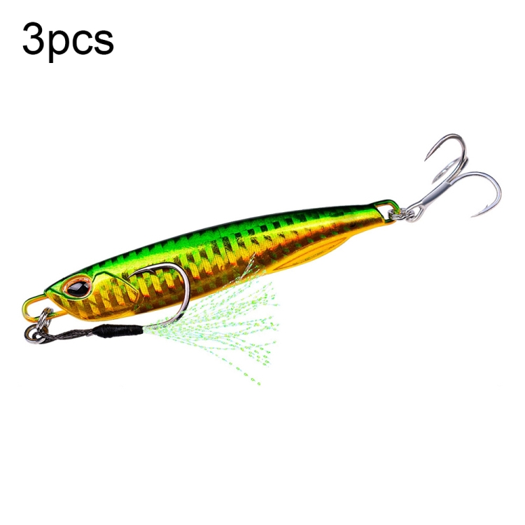 

3 PCS PROBEROS LF103 Simulation Metal Sea Fishing Bait, Specification: 10g(A With Hook)