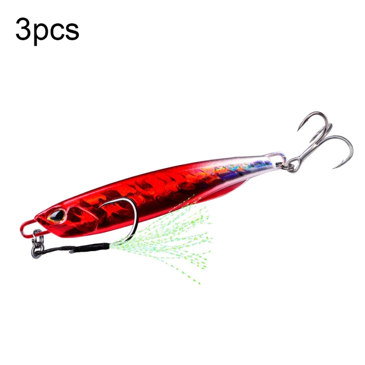 

3 PCS PROBEROS LF103 Simulation Metal Sea Fishing Bait, Specification: 15g(E With Hook)