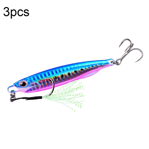 

3 PCS PROBEROS LF103 Simulation Metal Sea Fishing Bait, Specification: 15g(F With Hook)