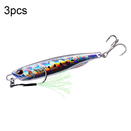 

3 PCS PROBEROS LF103 Simulation Metal Sea Fishing Bait, Specification: 15g(G With Hook)