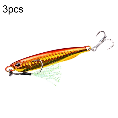 

3 PCS PROBEROS LF103 Simulation Metal Sea Fishing Bait, Specification: 30g(B With Hook)