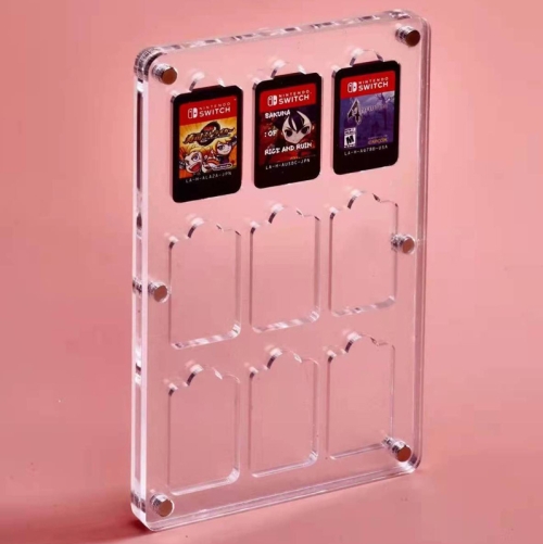 

9 Grid Transparent Crystal Magnetic Game Card Storage Box For Switch