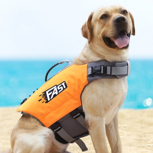 

Reflective Printed Pet Dog Life Jacket Swimsuit, Size: XL( Orange)