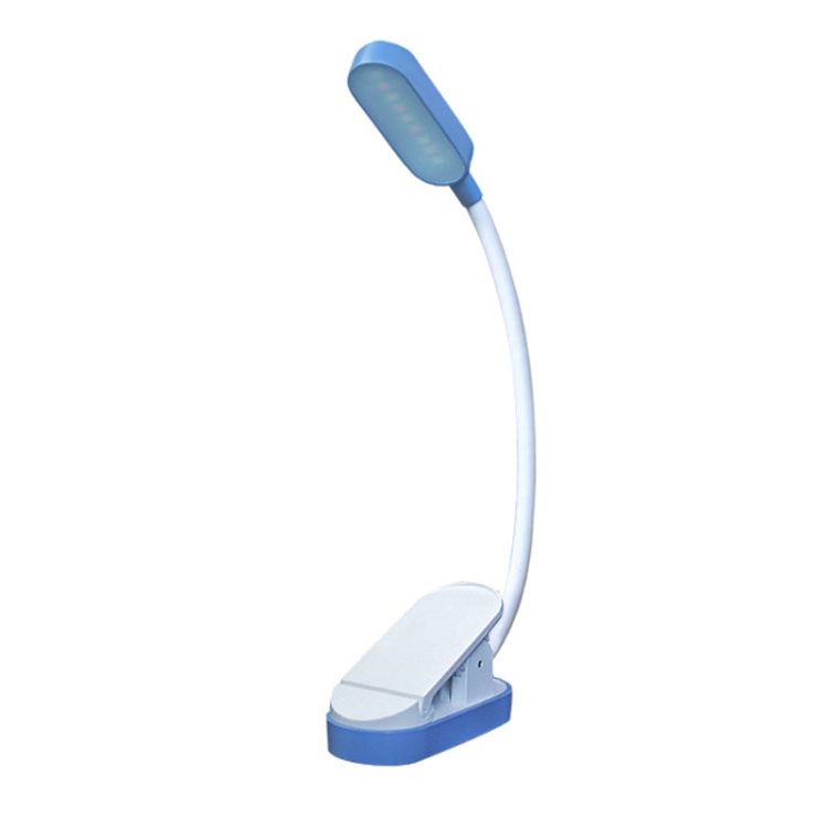 

9 LEDs Mini Clip Desk Lamp USB Charging Student Eye Protection Reading Lamp(Blue and White)