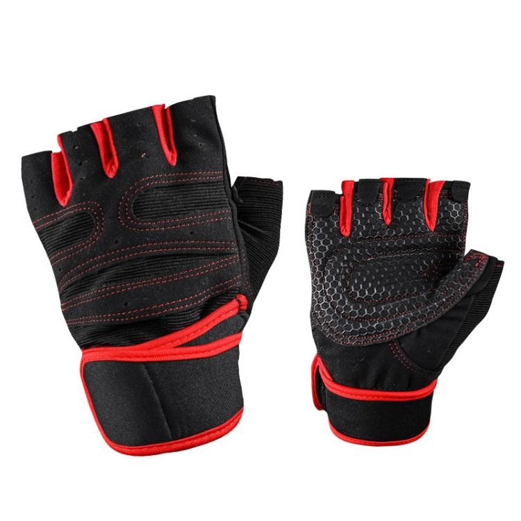 

ST-2120 Gym Exercise Equipment Anti-Slip Gloves, Size: M(Red)
