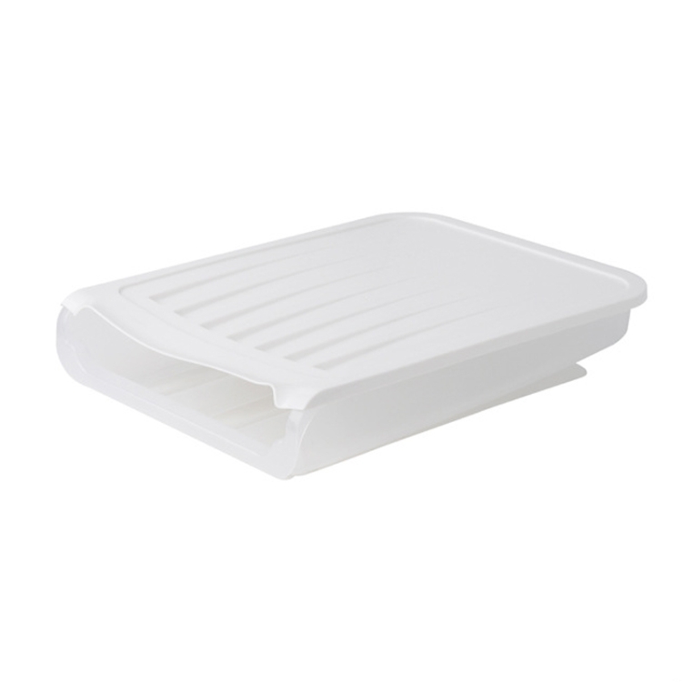 

SY-HZ-203 Single Layer Automatic Rolling Egg Storage Box With Lid(White)