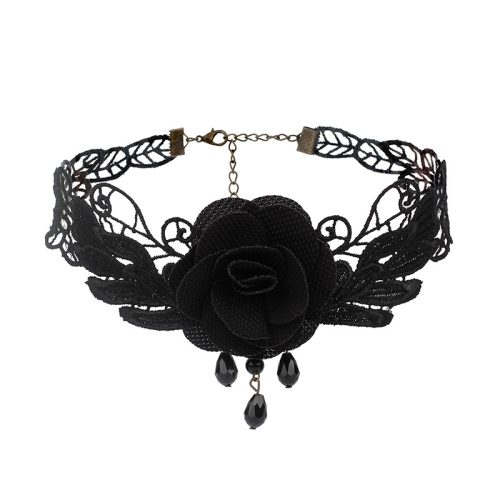 

Fringe Lace Gothic Lolita Vintage Necklace,Style: 1532 Black