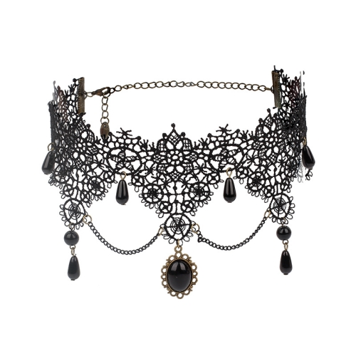 

Fringe Lace Gothic Lolita Vintage Necklace,Style: 1533