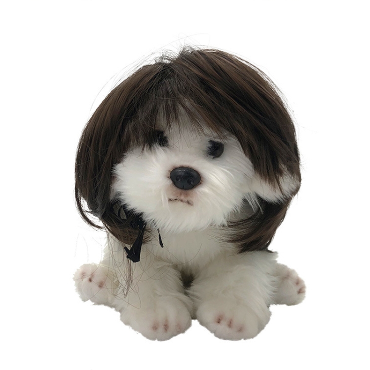 

Pet Fake Puppy Cospaly Props(Black Straight Hair)