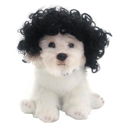 

Pet Fake Puppy Cospaly Props(Black Curly Hair)