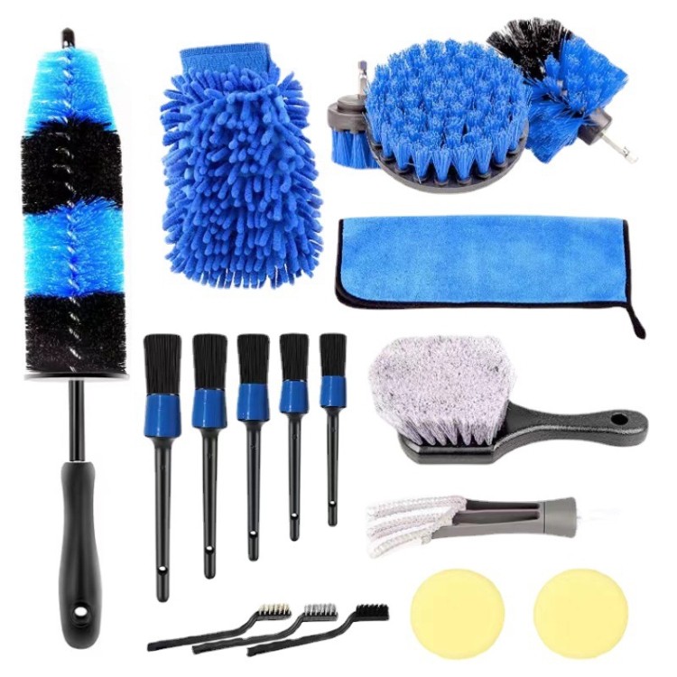 

18 PCS / Set Electric Drill Cleaning Brush Water-Proof Gloves