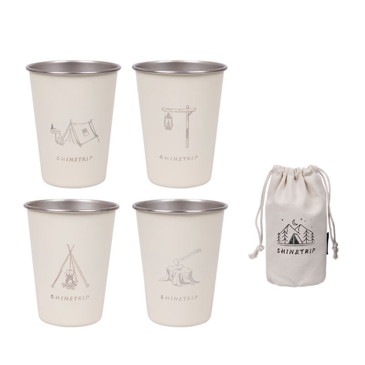 

Shinetrip A403 4 PCS / Set Outdoor 304 Stainless Steel Coffee Cup(Beige)