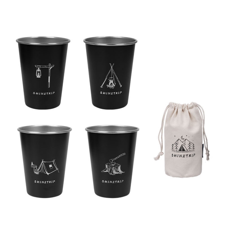 

Shinetrip A403 4 PCS / Set Outdoor 304 Stainless Steel Coffee Cup(Black)