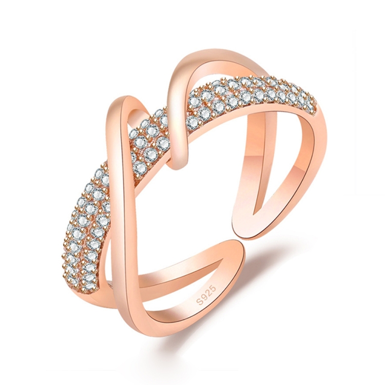 

J357 Gold Plated Inlaid Fashion Index Finger Ring(Rose Gold)